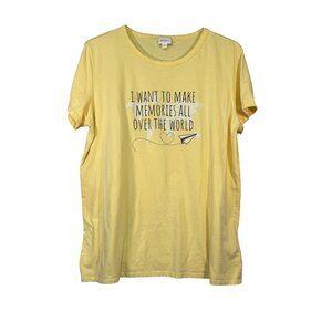 LuLaRoe Yellow Graphic T-Shirt 3XL Cotton/Polyester Blend Womens Casual Top